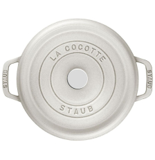 Cocotte ronde en fonte 28 cm Truffe blanche Staub