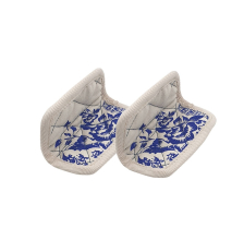 Paire de maniques fleurs bleues Cocotte COOKUT MJCM06