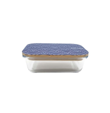Boîte en verre et bambou 0.65 L Géométrique COOKUT BC2M