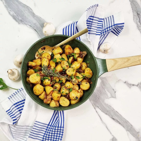 Poêle anti-adhérente 24 cm fougère COOKUT