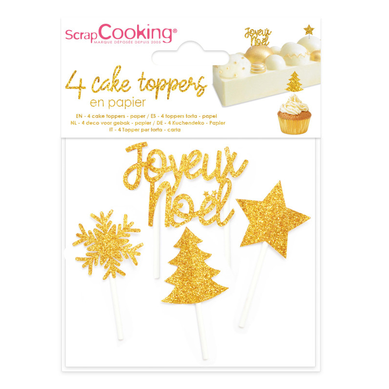 Accessoires déco "Noël Dorés" x4 - ScrapCooking