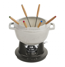 Service à Fondue blanche en Fonte 20cm - STAUB