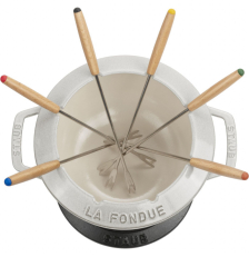 Service à Fondue blanche en Fonte 20cm - STAUB