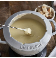 Service à Fondue blanche en Fonte 20cm - STAUB
