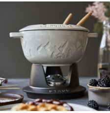 Service à Fondue blanche en Fonte 20cm - STAUB