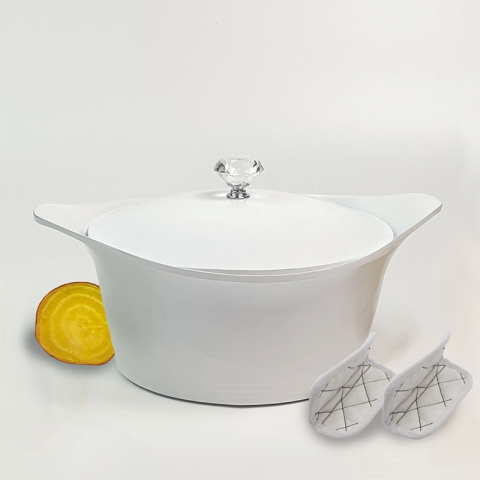 Ma jolie cocotte blanche 24cm  COOKUT MJCBL-accessoirisée
