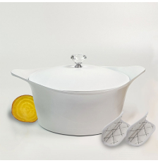 Ma jolie cocotte blanche 24cm  COOKUT MJCBL-accessoirisée