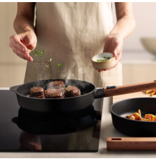 Poêle Eco Logic 28cm avec manche en bois - WOLL