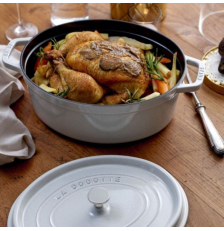 Cocotte ovale en fonte truffe blanche 29 cm - Staub