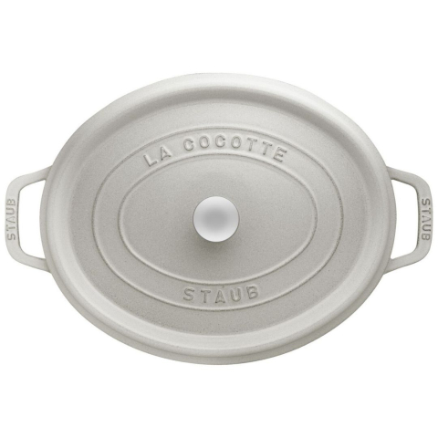Cocotte ovale en fonte truffe blanche 29 cm - Staub