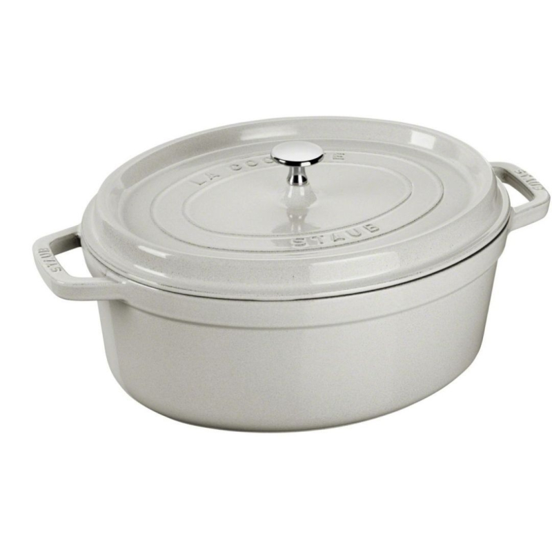 Cocotte ovale en fonte truffe blanche 29 cm - Staub