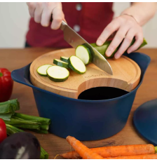 Planche à découper en bois pour cocotte 24 cm - Cookut