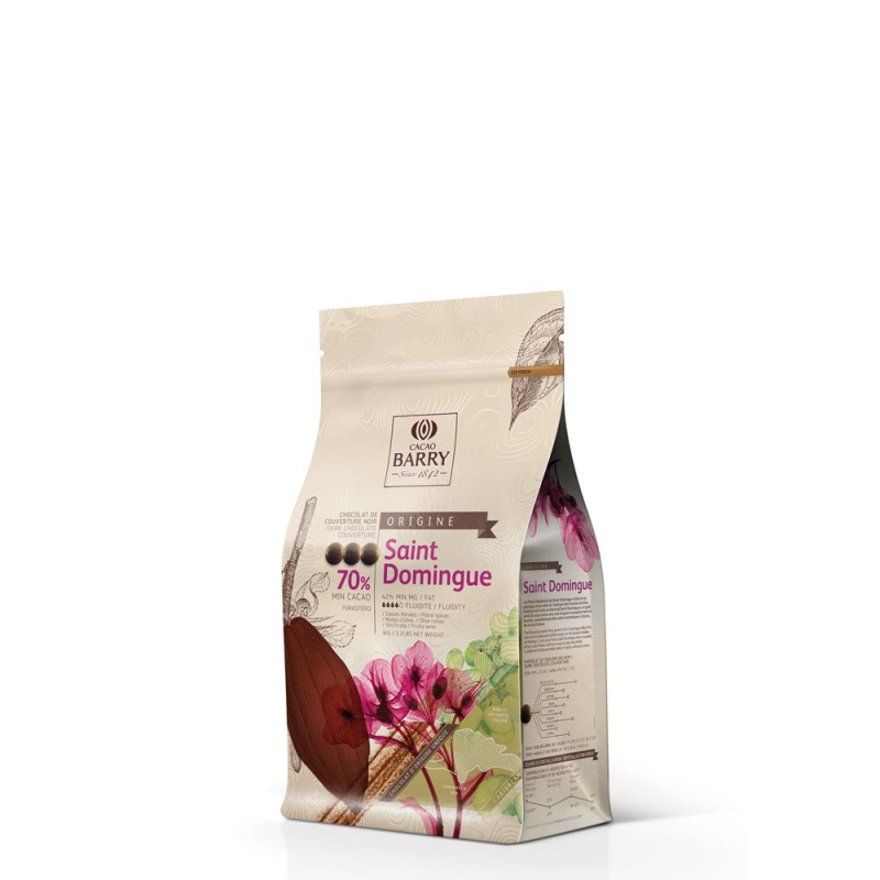Palets de chocolat noir 1kg St Domingue 70% - Cacao Barry