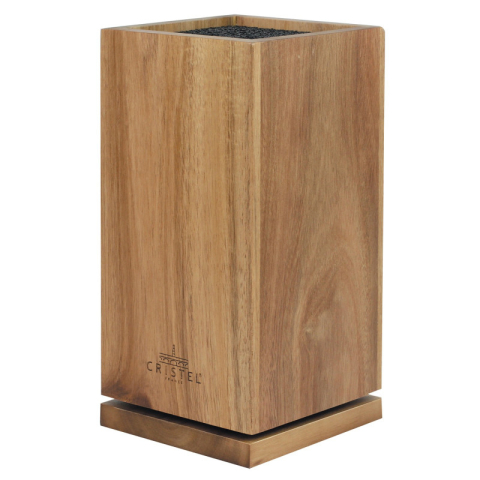 Bloc Couteaux rotatif en bois d'acacia - Cristel