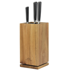 Bloc Couteaux rotatif en bois d'acacia - Cristel