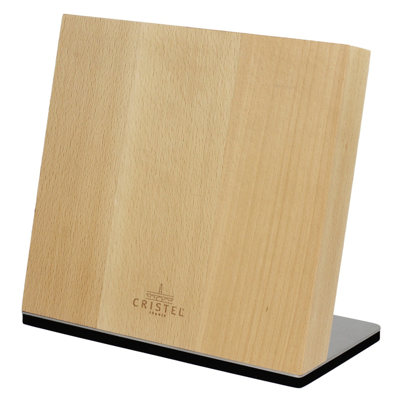 Bloc à couteaux aimanté en bois de hêtre - Cristel