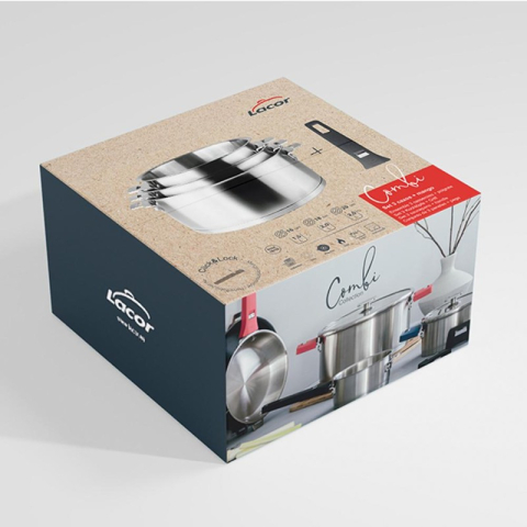 Série de 3 casseroles 16-18-20 cm en acier inoxydable "combi"