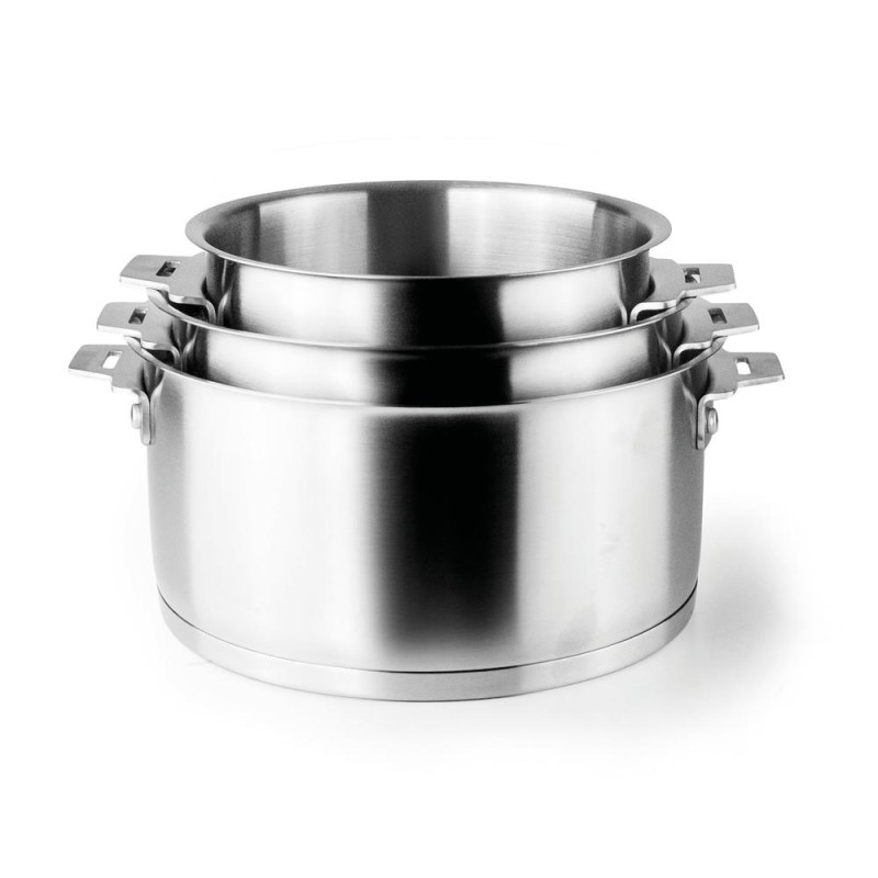Série de 3 casseroles 16-18-20 cm en acier inoxydable "combi"