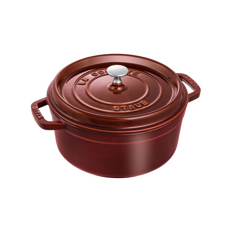 Cocotte ronde en fonte rouge grenadine 28cm - Staub