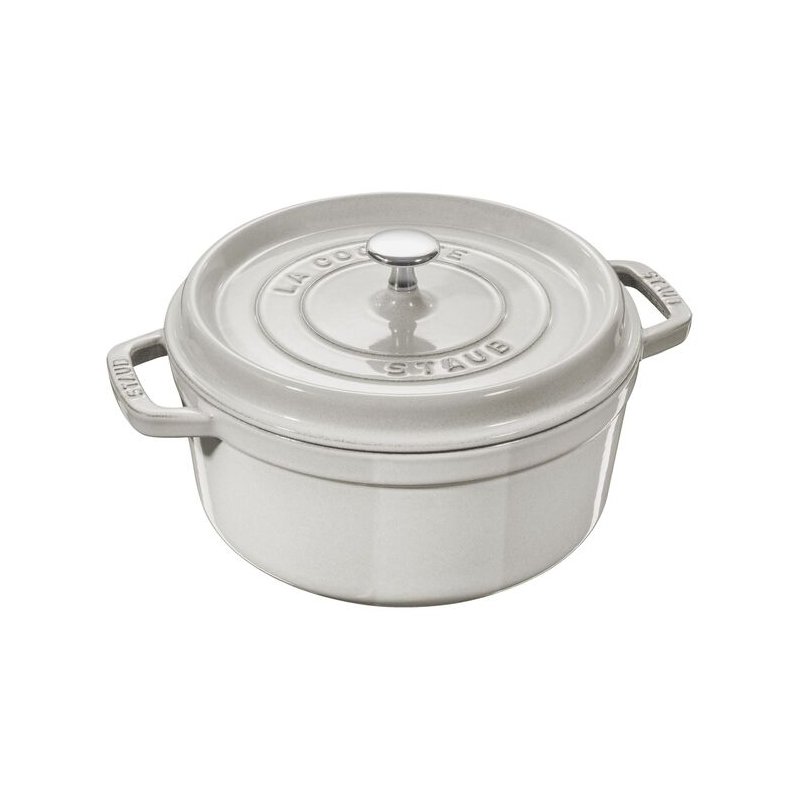 Cocotte ronde en fonte 28 cm Truffe blanche Staub