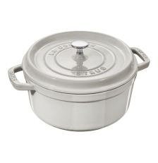 Cocotte ronde en fonte 28 cm Truffe blanche Staub