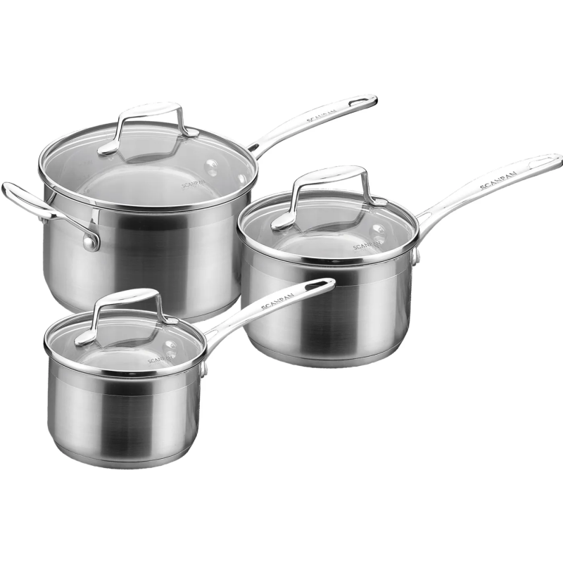 Set de 3 casseroles avec couvercles en verres - ScanPan