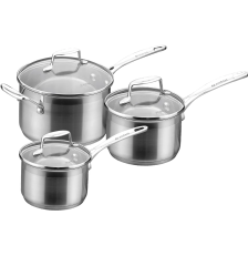 Set de 3 casseroles avec couvercles en verres - ScanPan