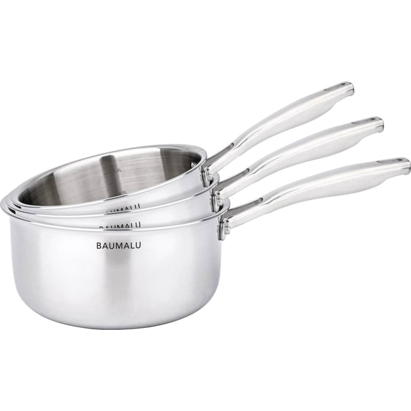 Set de 3 casseroles en triple couche – 16 à 20cm – Triplinox