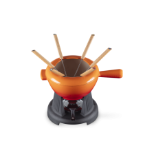 Service à fondue "Meringue" en fonte émaillée - le Creuset