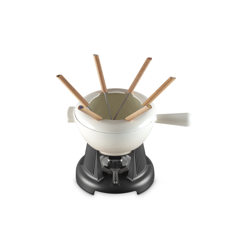 Service à fondue "Meringue" en fonte émaillée - le Creuset
