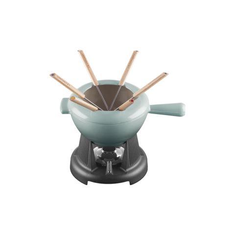 Service à fondue "Meringue" en fonte émaillée - le Creuset
