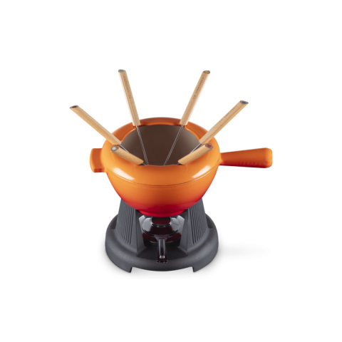 Service à fondue "Sea Salt" en fonte émaillée - le Creuset