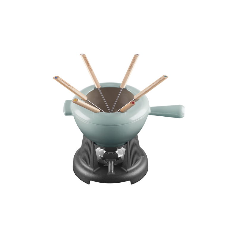Service à fondue "Sea Salt" en fonte émaillée - le Creuset