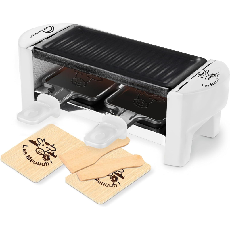 Appareil à raclette, Meuuuh Duo, Blanc