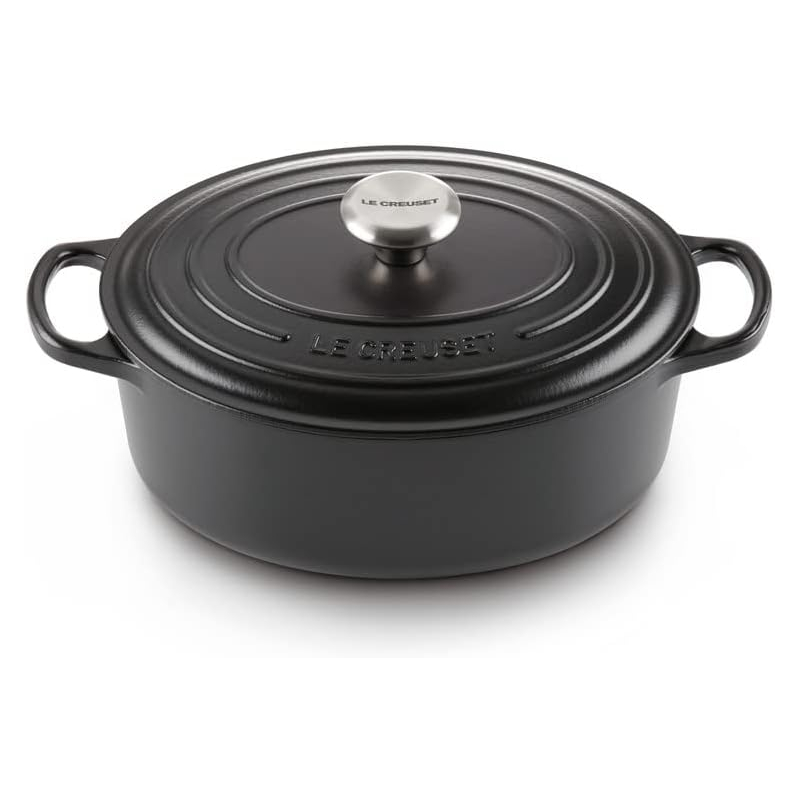 Cocotte ovale en Fonte Émaillée Noir mat 31cm - Le creuset