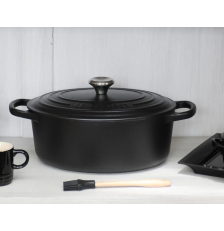 Cocotte ovale en Fonte Émaillée Noir mat 31cm - Le creuset