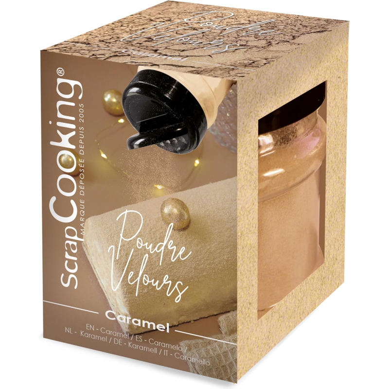 Poudre de velours alimentaire caramel (beige) 110 g - ScrapCooking