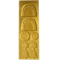 Moule pour embouts de bûche en silicone doré 37 x 11,1 x 3 cm - ScrapCooking