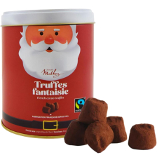 Truffes au chocolat noir 250 g en boîte métal Père Noël réutilisable - SANTA Mathez