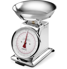 Balance mécanique de cuisine 5 kg en acier inoxydable argenté avec plat creux - Lacor