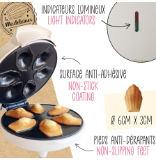 Appareil à madeleines antiadhésif blanc - ScrapCooking