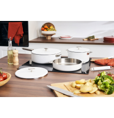 La Merveilleuse poêle en acier inox amovible, rouge 28cm – Cookut