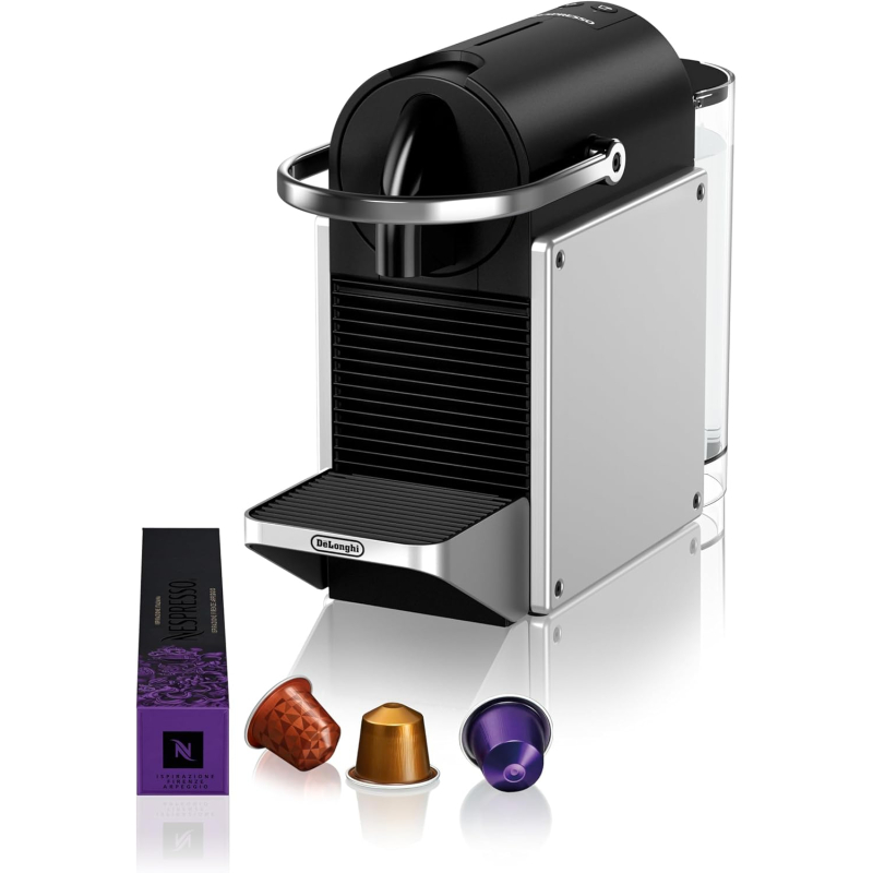 De'Longhi Nespresso Pixie EN127.S - Machine à café à capsules, aluminium et plastique, Silver, 1 L