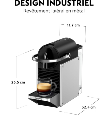 De'Longhi Nespresso Pixie EN127.S - Machine à café à capsules, aluminium et plastique, Silver, 1 L