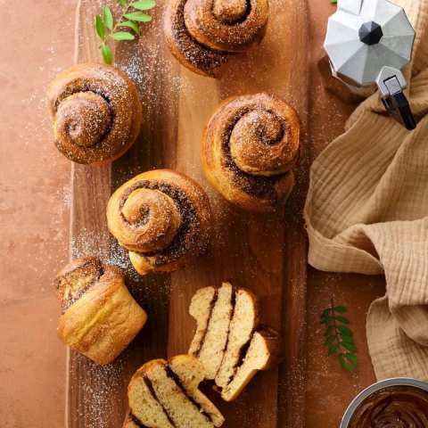 Moule 6 briochettes en silicone et tricot de verre anti-adhérent - Flexipan