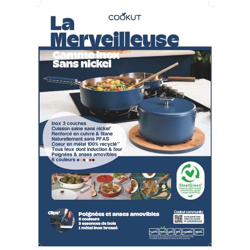 Couvercle en acier inox rouge 20cm "La Merveilleuse" – Cookut