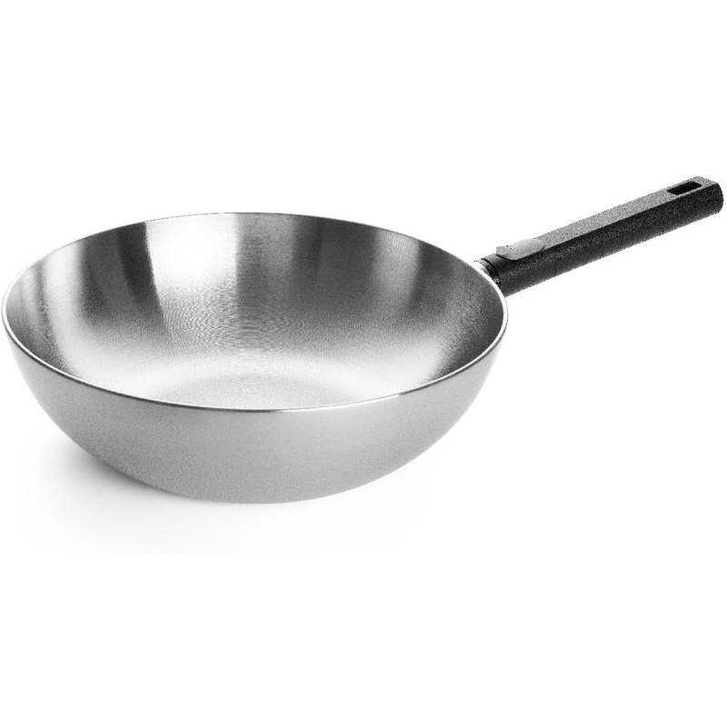 Woll Logic Steel - Wok acier inoxydable 30 cm argenté