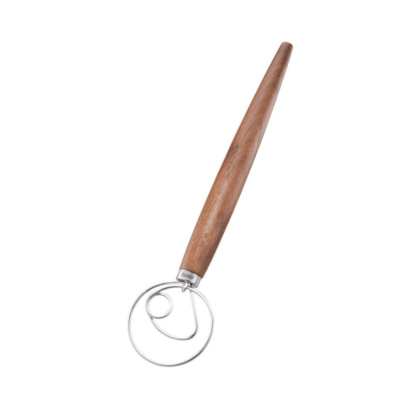 Fouet danois inox et noyer, argent/marron — 32 cm GEFU