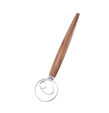 Fouet danois inox et noyer, argent/marron — 32 cm GEFU