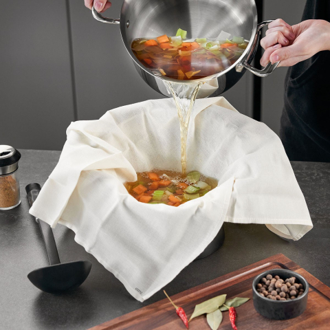 Tissu de filtration en coton blanc 75 x 62 cm - Gefu